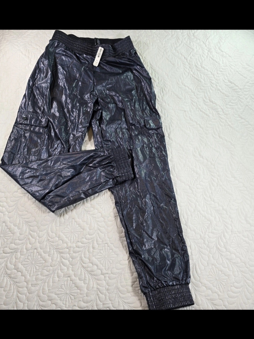 Victoria's Secret Sport Metallic Shine Blue Jog Pants VS sexy  festival XS NWT